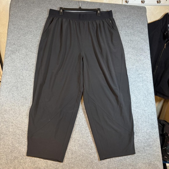 Prana Pants - PrAna Pants Mens XL Black Stretch Track Pants Elastic Waist Zip Pockets Travel